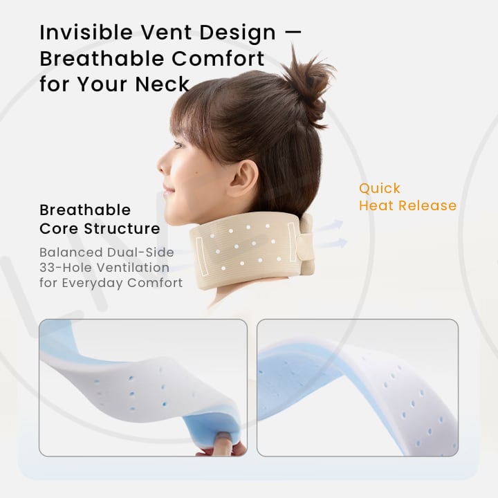 EVERYTHINK EC2 Neck Support Pillow breathable vent design with 33 air holes for cool, comfortable daily support