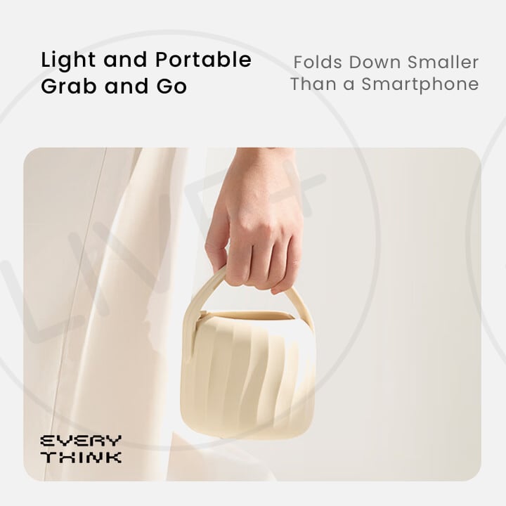 EVERYTHINK EC2 Neck Support Pillow in Crescent White, compact foldable design with portable carry case, smaller than a mobile phone when stored
