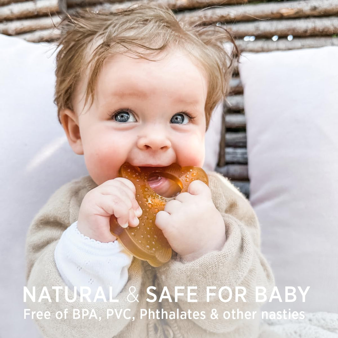 Baby biting HEVEA Panda Teether made of natural rubber, safe and free from BPA, PVC, and harmful chemicals