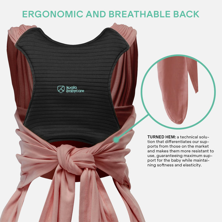Koala Babycare Koala Cuddle Band 2 in earth red with ergonomic, breathable back support and soft, durable fabric.