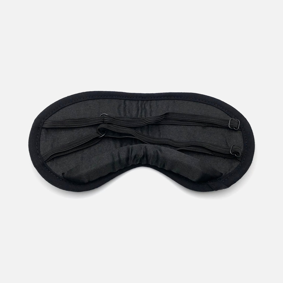 Back view of Mack's Shut-Eye Shade Sleep Mask showing dual elastic adjustable straps.