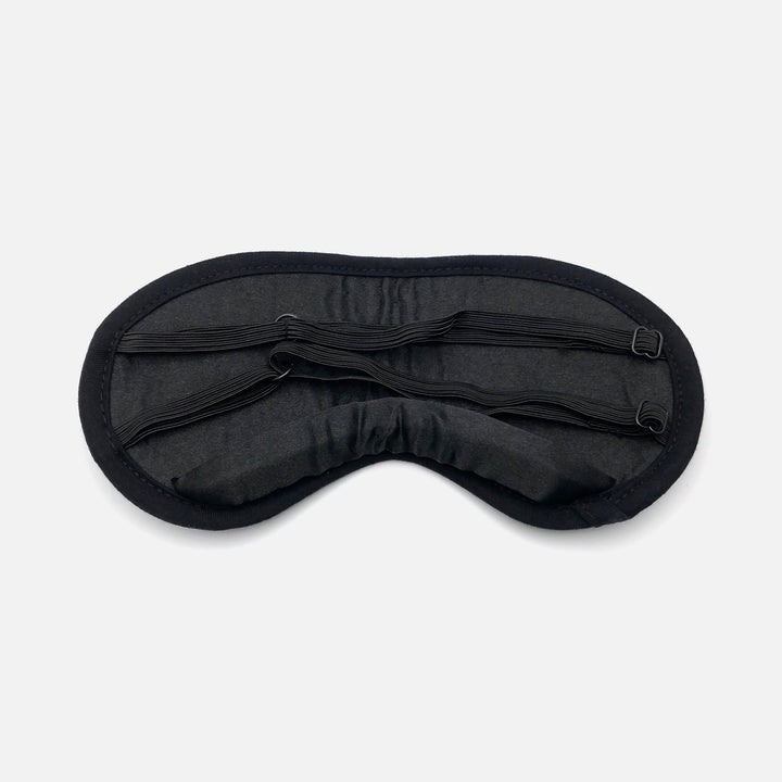 Back view of Mack's Shut-Eye Shade Sleep Mask showing dual elastic adjustable straps.