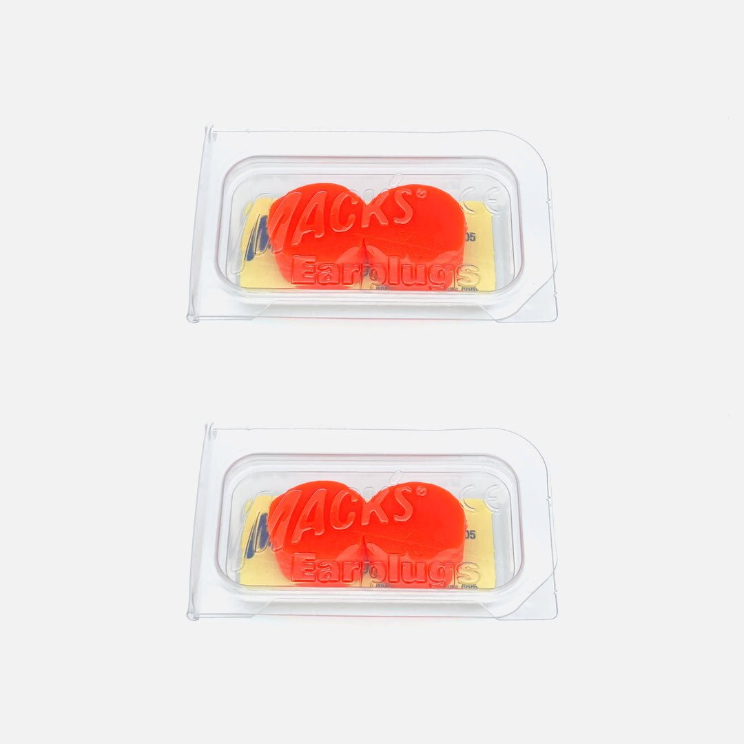 Mack’s Kids Soft Silicone Earplugs, 2 pairs in separate clear cases, ideal for hygienic storage and travel convenience