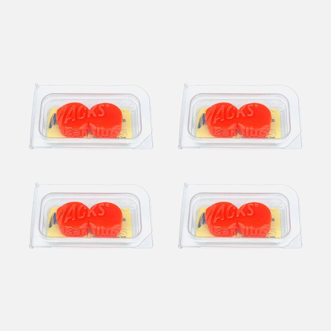 Mack’s Kids Soft Silicone Earplugs, 4 pairs in individually packed clear cases, ideal for family use and hygienic storage