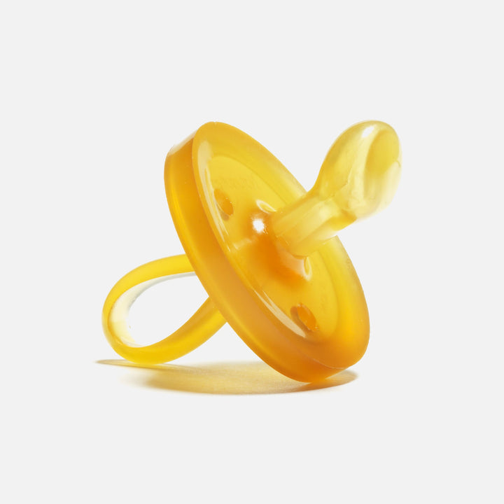Natursutten Natural Rubber Original Orthodontic baby pacifier in large size, side view of one-piece design