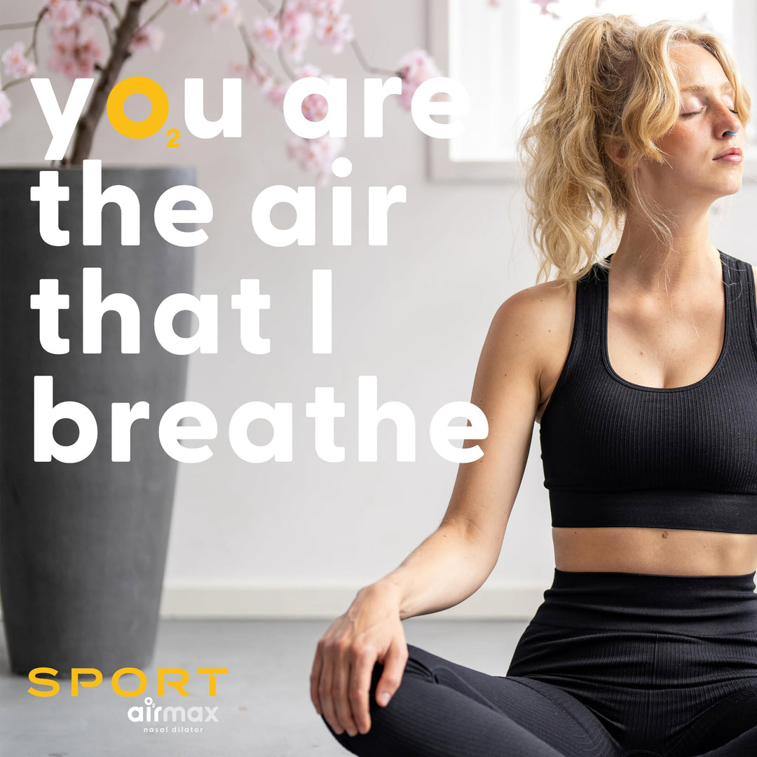 Airmax Nasal Dilator Sport for enhanced breathing, promoting relaxation and better airflow during physical activities and meditation.