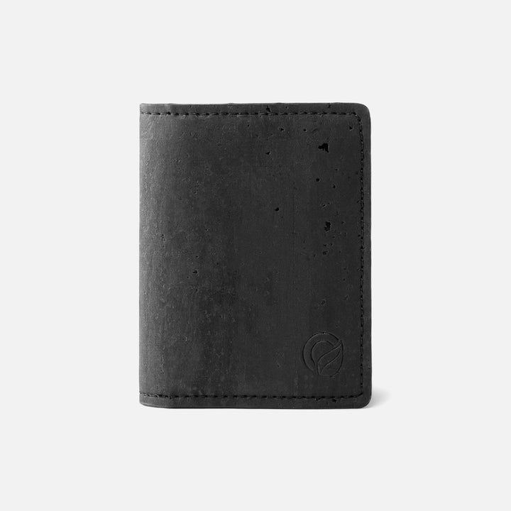 Black Corkor Vegan Cork Minimalist Wallet with RFID blocking and slim design, ideal for men seeking eco-friendly and durable wallets.