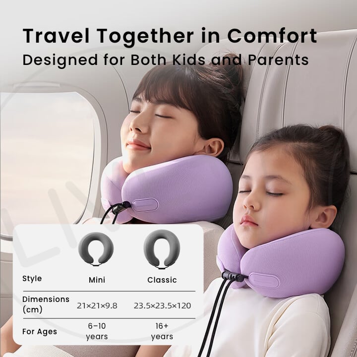 EVERYTHINK ES2 Mini U-Shaped Kids Neck Pillow – family travel comfort, designed for both kids and parents