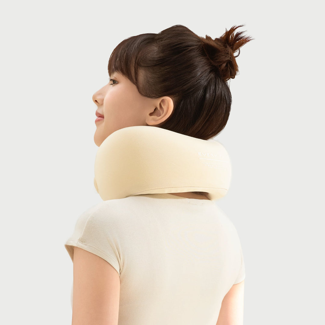 EVERYTHINK ES2 travel neck pillow shown from the back angle highlighting wraparound support