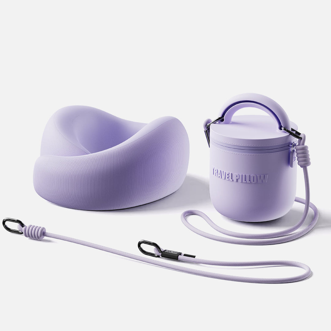 EVERYTHINK ES3 purple travel U-shaped pillow set with storage case and strap