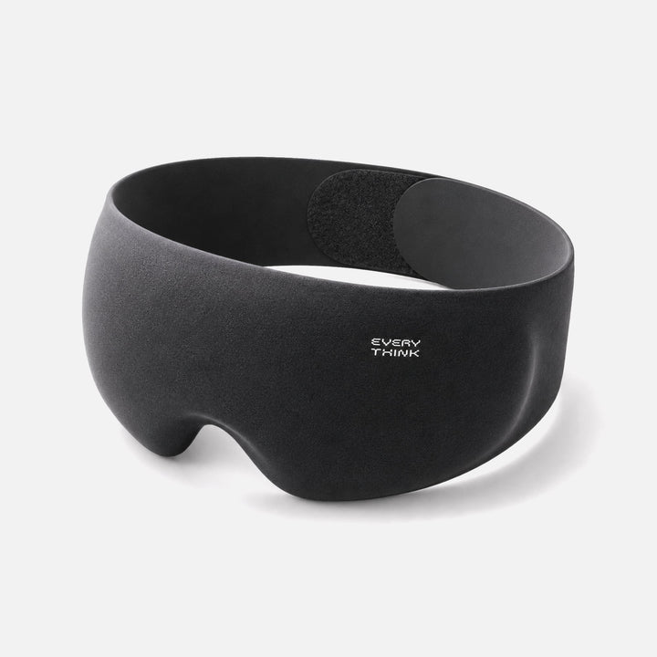 Black EVERYTHINK V4 3D sleep mask with deep eye space, wide wraparound band and breathable construction