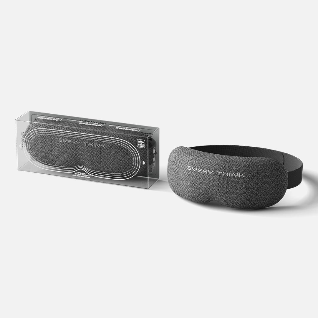 EVERYTHINK VE2 3D Blackout Sleep Mask in gray with packaging, contoured for light-blocking comfort and travel-friendly use