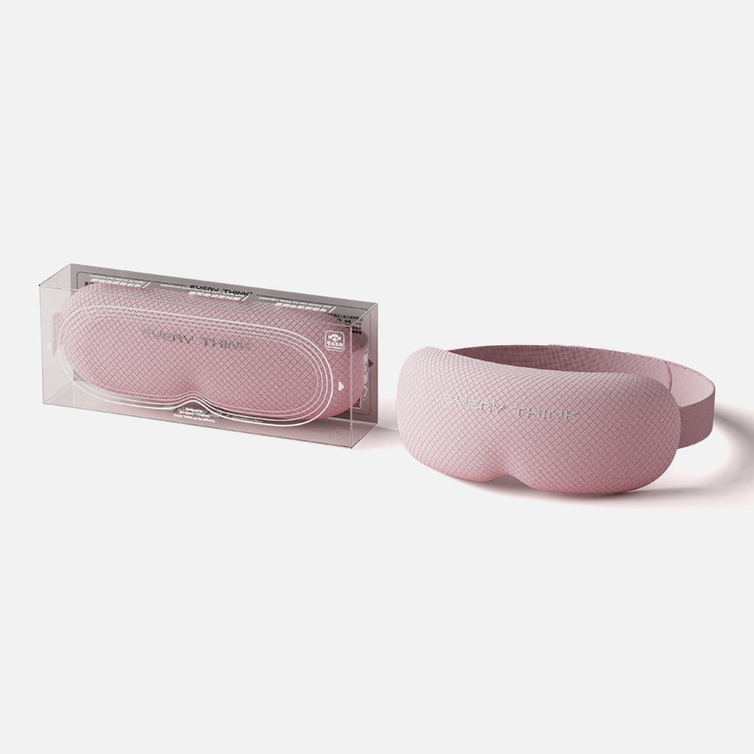 EVERYTHINK VE2 3D Blackout Sleep Mask in Pink with packaging, contoured for light-blocking comfort and travel-friendly use