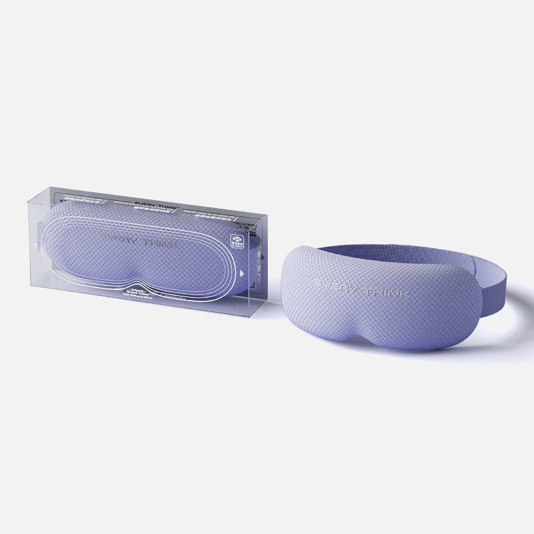 EVERYTHINK VE2 3D Blackout Sleep Mask in purple with packaging, contoured for light-blocking comfort and travel-friendly use
