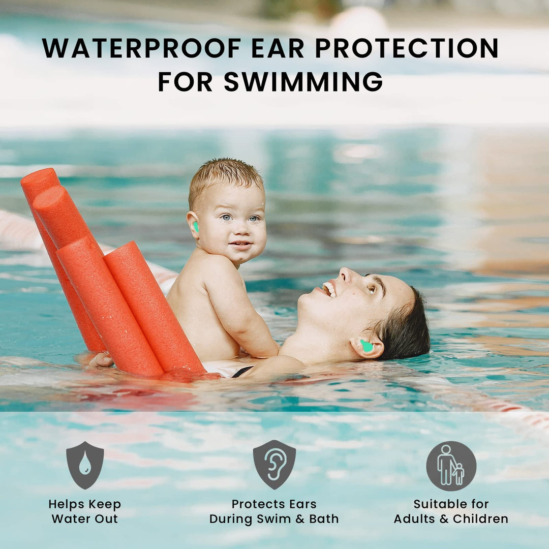 LYSIAN moldable silicone earplugs for swimming, waterproof ear protection for adults and children