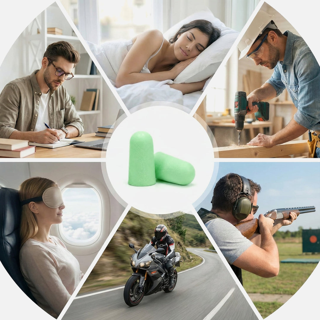 LYSIAN ultra soft foam earplugs for sleeping, work, travel, riding and shooting, providing high noise reduction and comfort