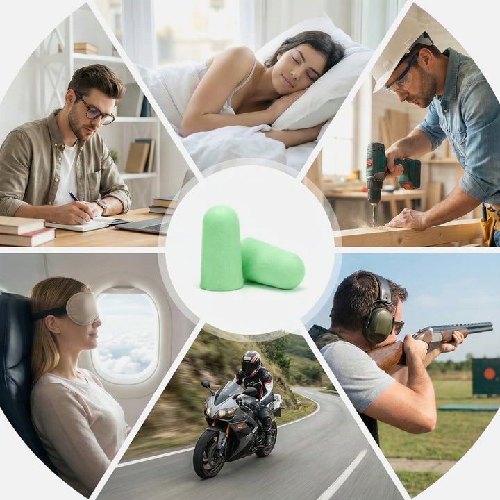 LYSIAN ultra soft foam earplugs for sleeping, work, travel, riding and shooting, providing high noise reduction and comfort