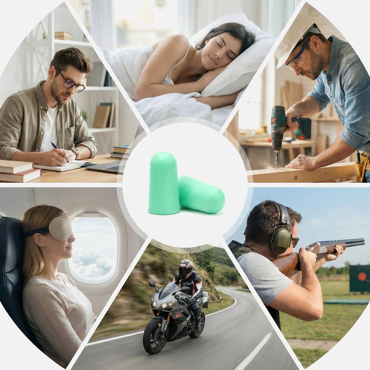 LYSIAN ultra soft foam earplugs for sleeping, work, travel, riding and shooting, providing high noise reduction and comfort