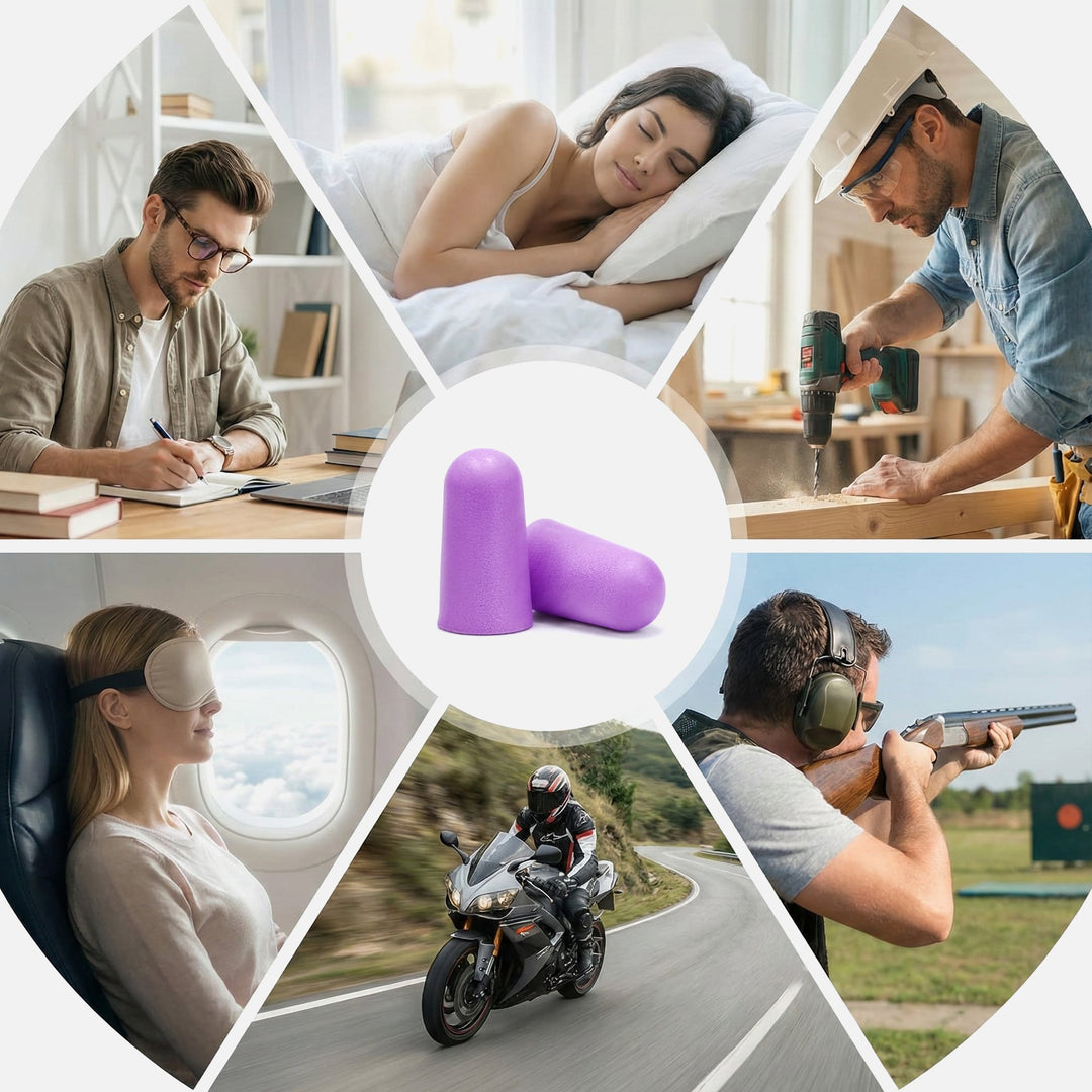 LYSIAN ultra soft foam earplugs for sleeping, work, travel, riding and shooting, providing high noise reduction and comfort