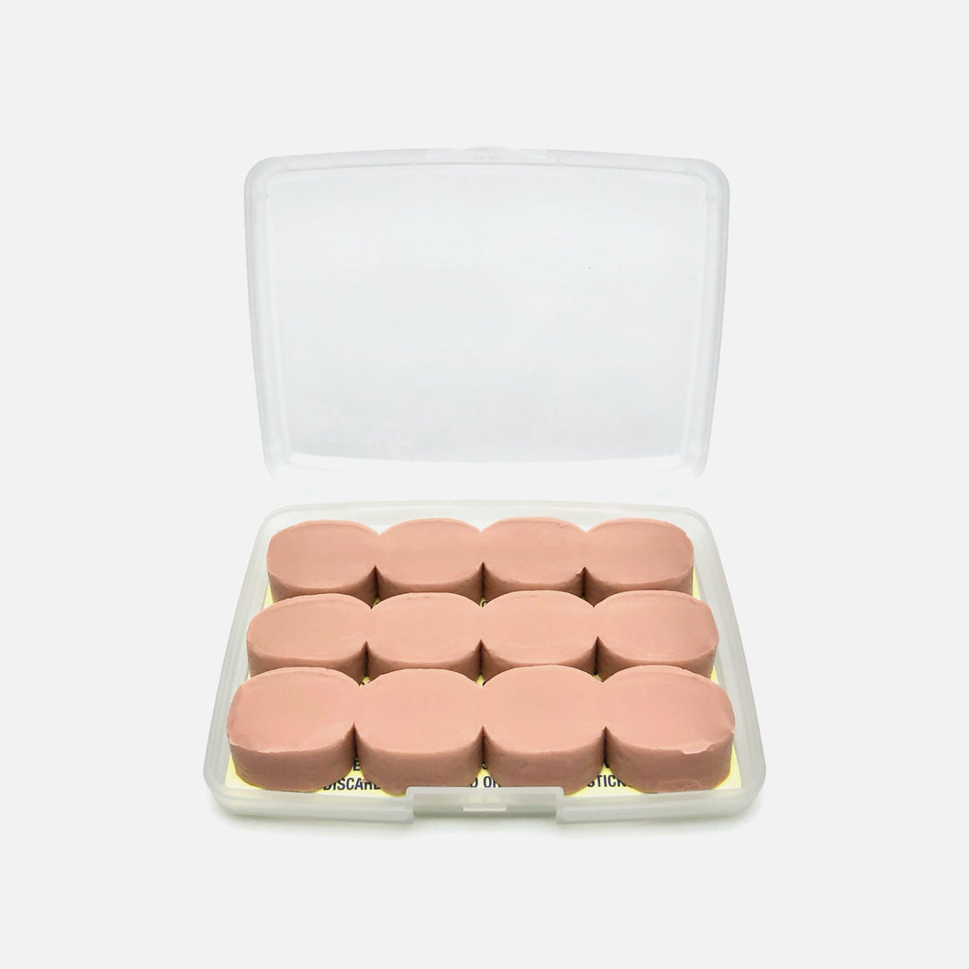 Mack's Snoozers silicone putty earplugs 6 pairs in storage case, beige moldable ear plugs for sleeping and snoring, NRR 22 dB