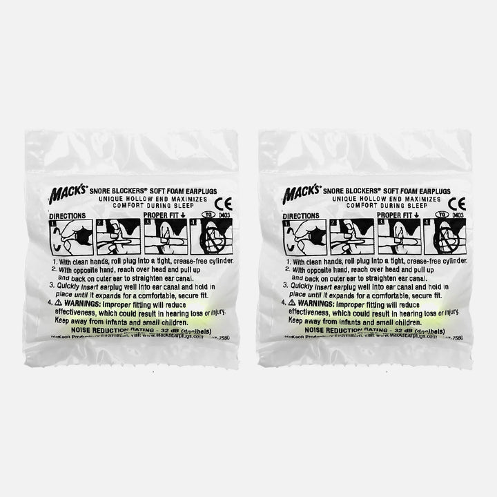 Mack's Snore Blockers Soft Foam Earplugs, 1 Pair Trial Pack