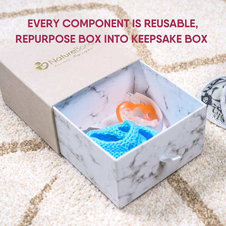 NatureBond reusable nursing pads set with repurposable keepsake gift box and lace bamboo cotton pads